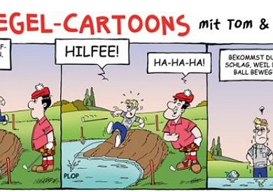 Erhält Chip eine Strafe, weil er beim Sturz seinen Ball bewegt hat? Und von wo muss er weiterspielen?